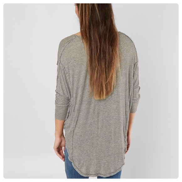 Free People Gray Golden Gate Ribbed T-Shirt Size M - Picture 2 of 12